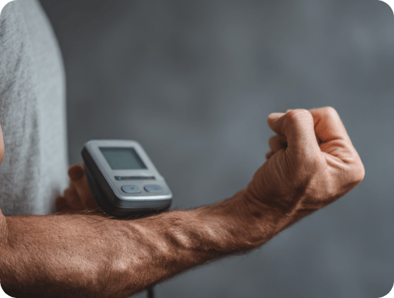 Durchblutung, Mann, Hand, Messung des Blutdrucks
