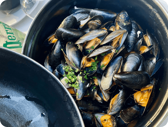Mussels in a bowl, high in L-ornithine