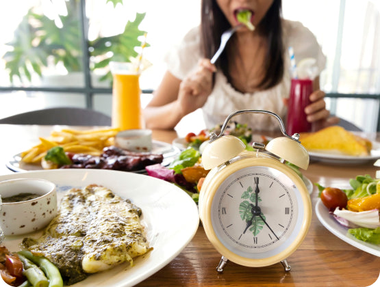 Uhrzeit, Zeitfenster, Intervallfasten. Mahlzeit