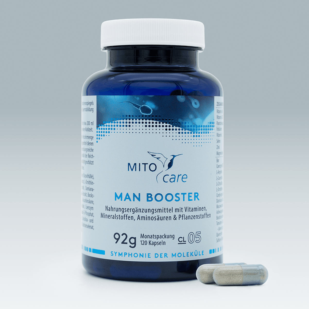 Man Booster, blue capsules, vitamin complex with amino acids